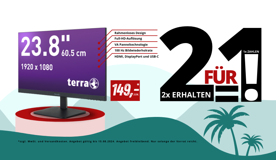 Sommer-Aktion: 2 Monitore zum Preis von einem – Nur 149 Euro!